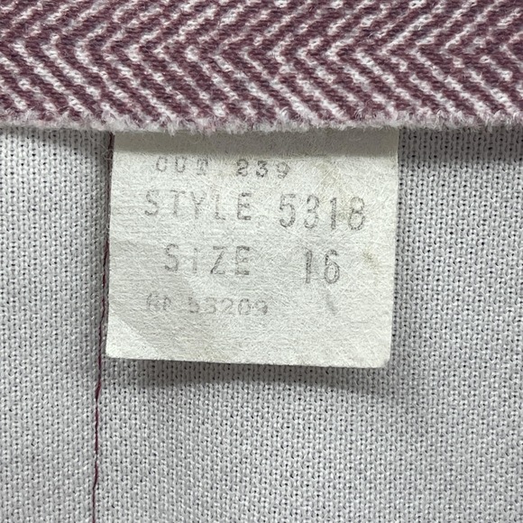 Vintage Skirt Suit Women 80s Office Academia Herringbone Blazer Size 16 Pink - Picture 6 of 11